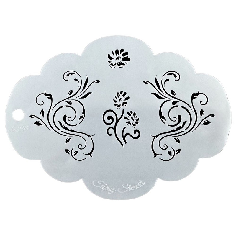 Topaz Stencils | Face Painting Stencil – Swirls Mirror Eyes (0328)