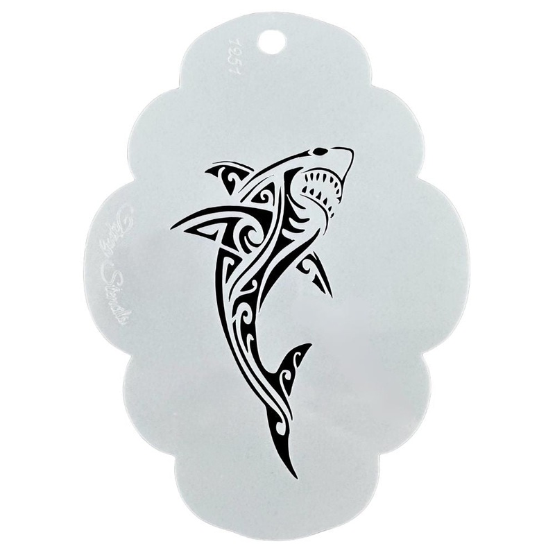 Topaz Stencils | Face Painting Stencil – Tribal Shark Eye (01251)