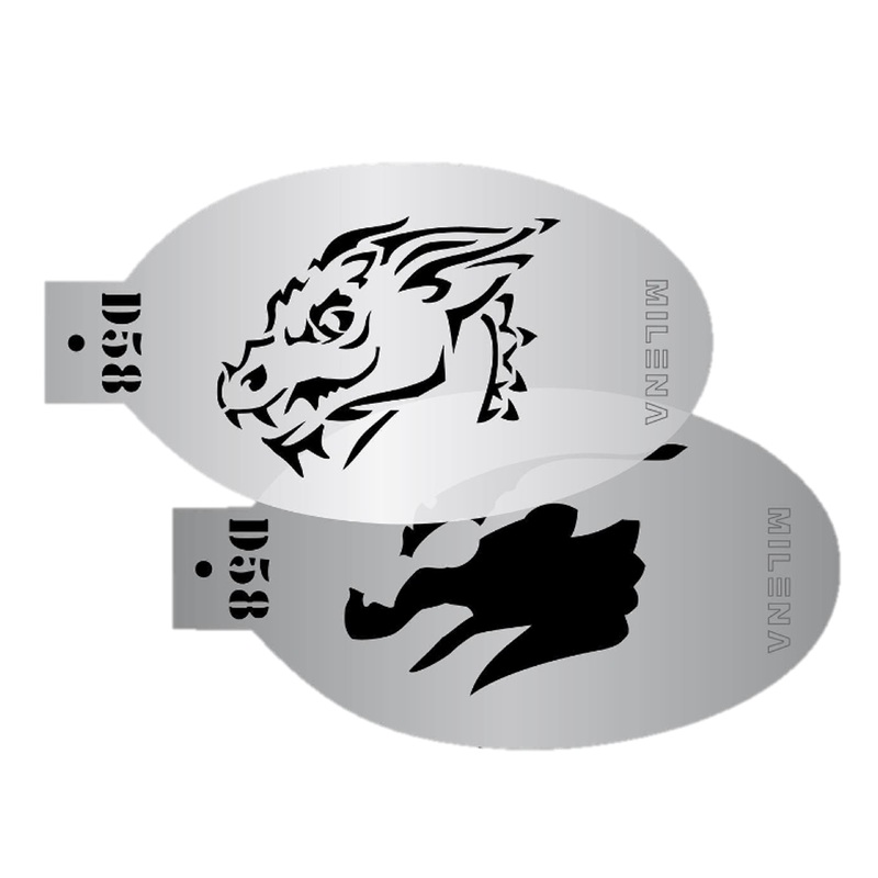 MILENA STENCILS | Face Painting Stencil –  (Awesome Dragon Head Stencil Set)  D58