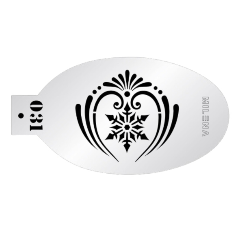 MILENA STENCILS | Face Painting Stencil –  (Heart and Snowflake Centerpiece)  O31