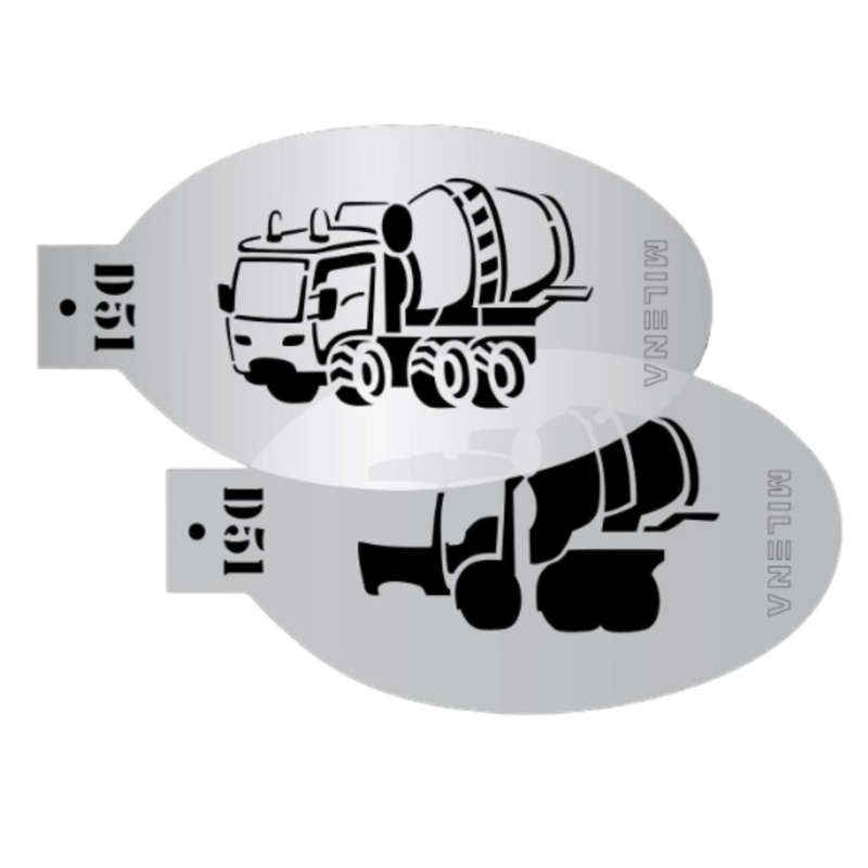 MILENA STENCILS | Face Painting Stencil Set –  (Concrete Mixer Truck Set)  D51