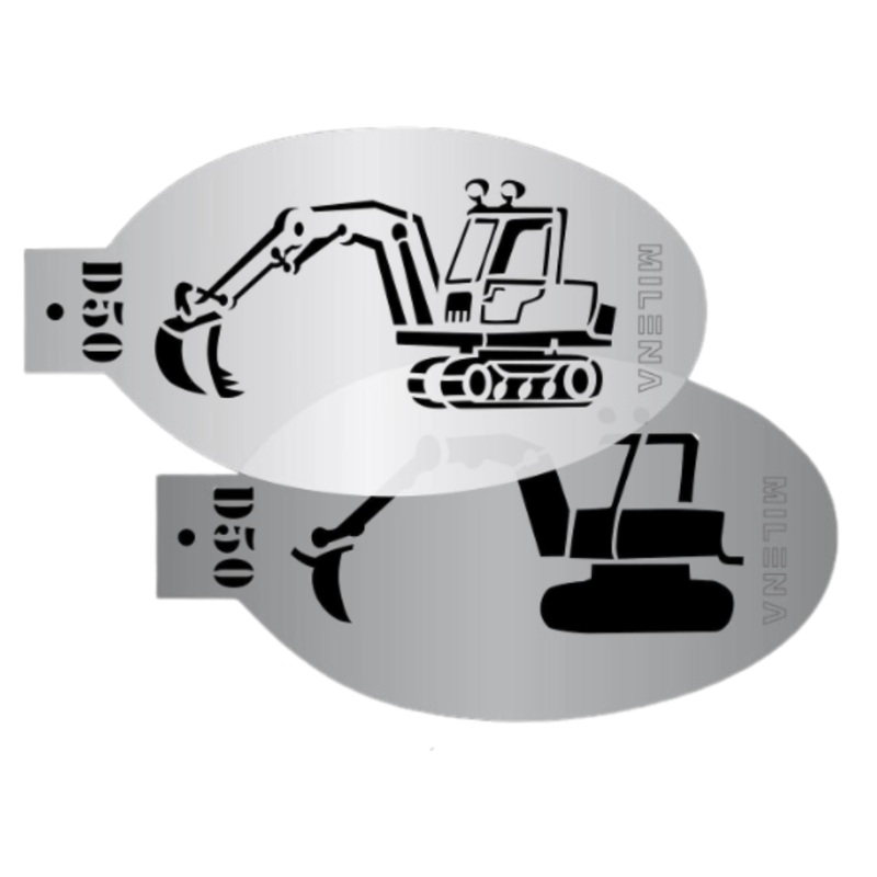 MILENA STENCILS | Face Painting Stencil Set –  (Excavator with Folded Arm Set)  D50