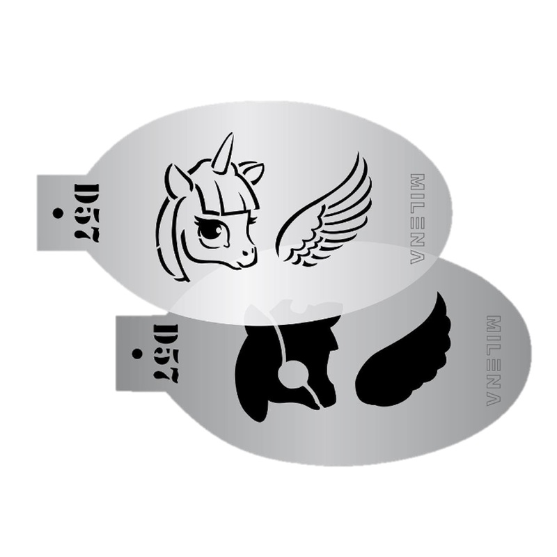 MILENA STENCILS | Face Painting Stencil Set –  (Winged Little Unicorn Set)  D57