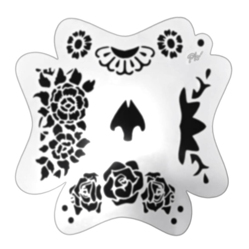 PK | FRISBEE Face Painting Stencil | New Mylar – Sugar Skull Elements – F3