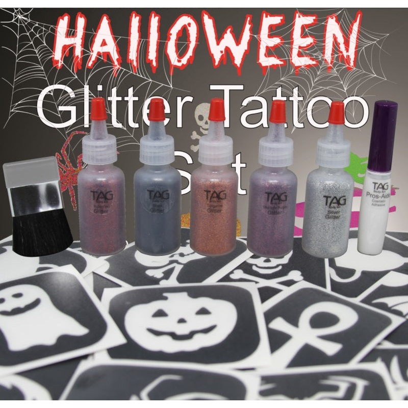 TAG BODY ART | HALLOWEEN  Glitter Tattoo Kit with 20 Stencils