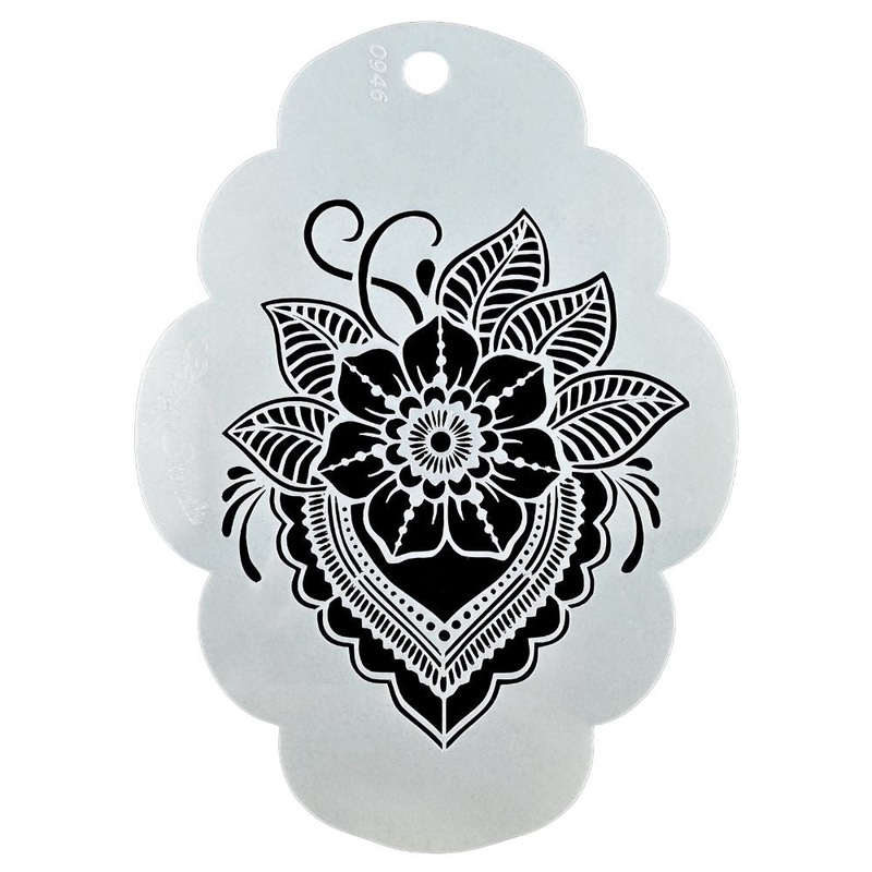 Topaz Stencils | Face Painting Stencil – BIG Henna Flower – Flora  (0946)