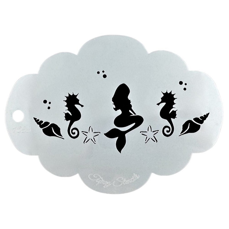 Topaz Stencils | Face Painting Stencil – BIG Irene’s Mermaid Crown –  (01688)