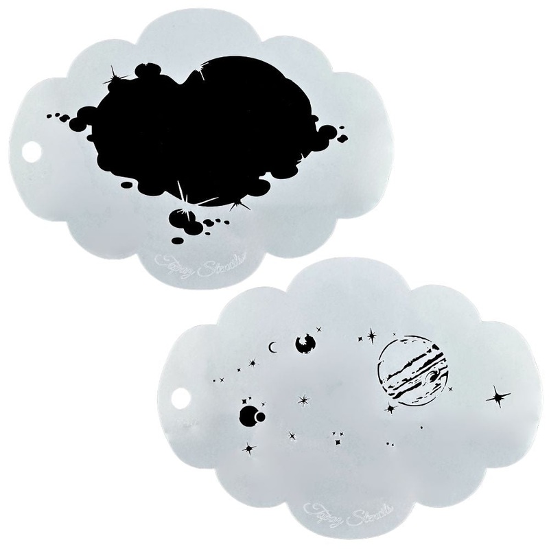 Topaz Stencils | Face Painting Stencil – BIG Space Set (01246)