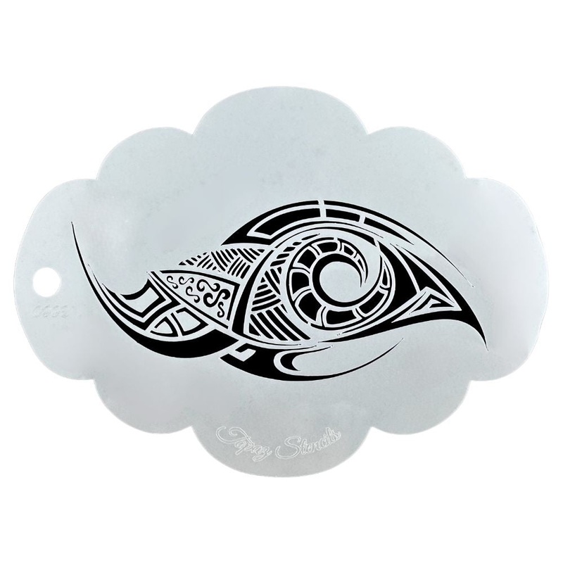 Topaz Stencils | Face Painting Stencil – BIG Tribal Tattoo (0992)