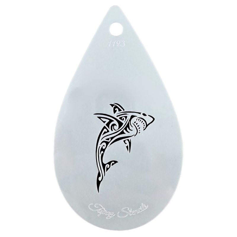Topaz Stencils | Face Painting Stencil – Tribal Shark (01123)