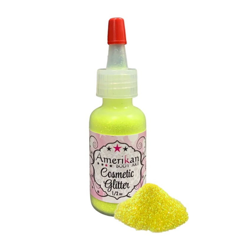 Amerikan Body Art | Face Paint Glitter Poof – Holographic Lemon Zest (1/2oz) #5