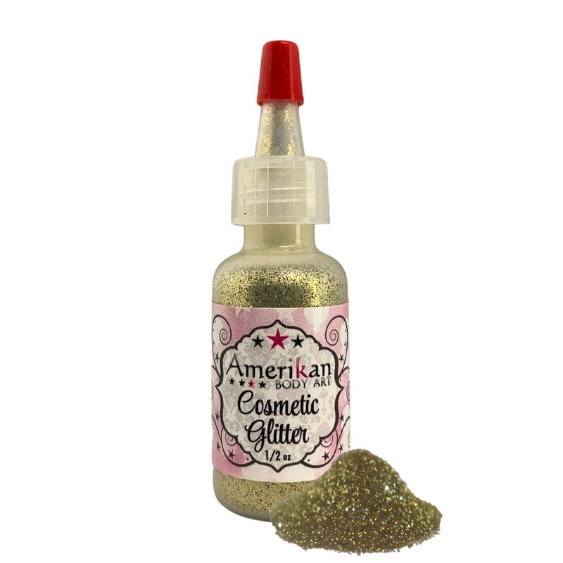Amerikan Body Art | Face Paint Glitter Poof – Opaque Brilliant Gold (1/2oz) #24