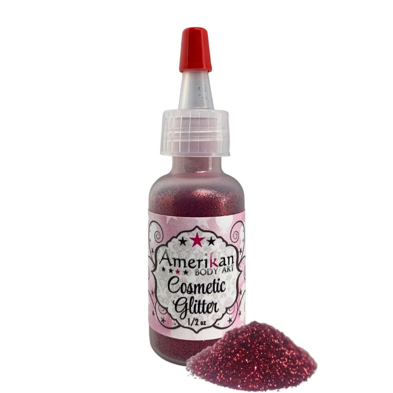 Amerikan Body Art | Face Paint  Glitter Poof – Opaque Firetruck Red (1/2oz) #2