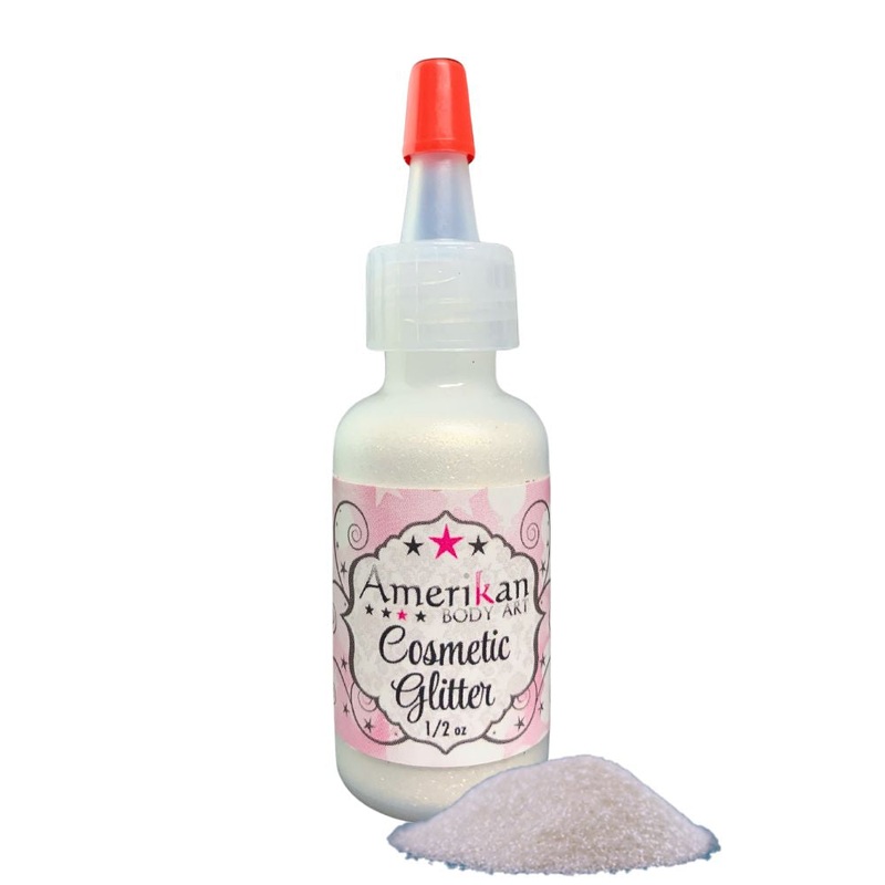 Amerikan Body Art | Face Paint Glitter Poof – Opaque (Not Glittery) Brilliant White (1/2oz) #29