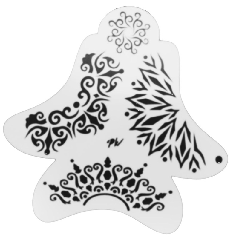 PK | FRISBEE Face Painting Stencil | NEW Mylar – Crown Swirl (Large Designs) – A5
