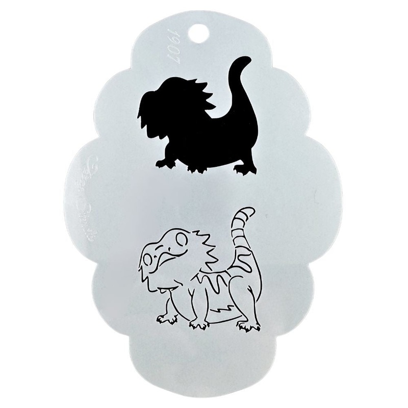Topaz Stencils | Face Painting Stencil – BIG Nick the Bearded Dragon (1907)