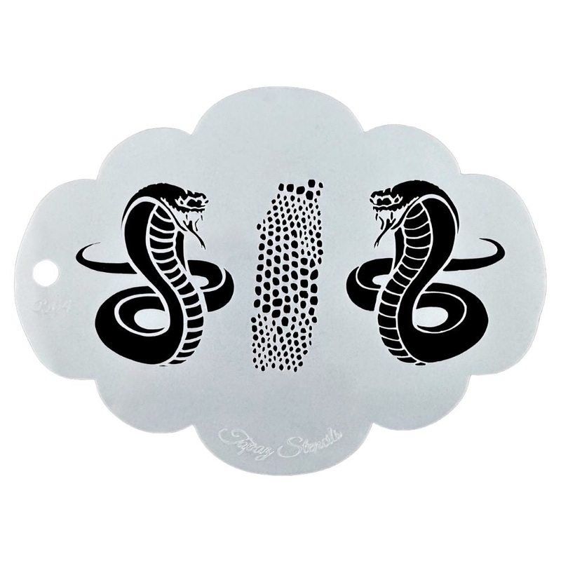 Topaz Stencils | Face Painting Stencil – Cobra Mirror Eyes (0564)