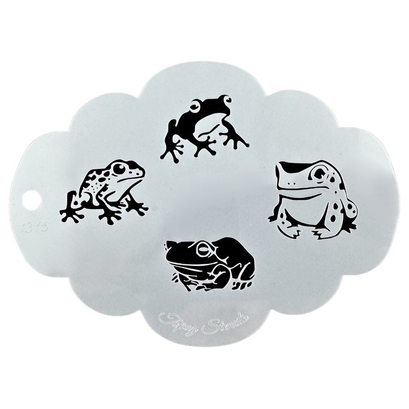 Topaz Stencils | Face Painting Stencil –  Frogs (01316)