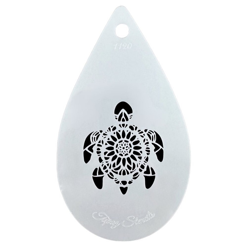 Topaz Stencils | Face Painting Stencil – Mandala Turtle (01120)