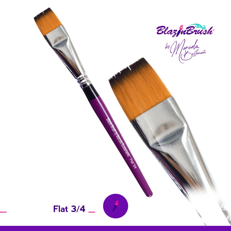Blazin Face Painting Brush by Marcela Bustamante – 3/4 Flat