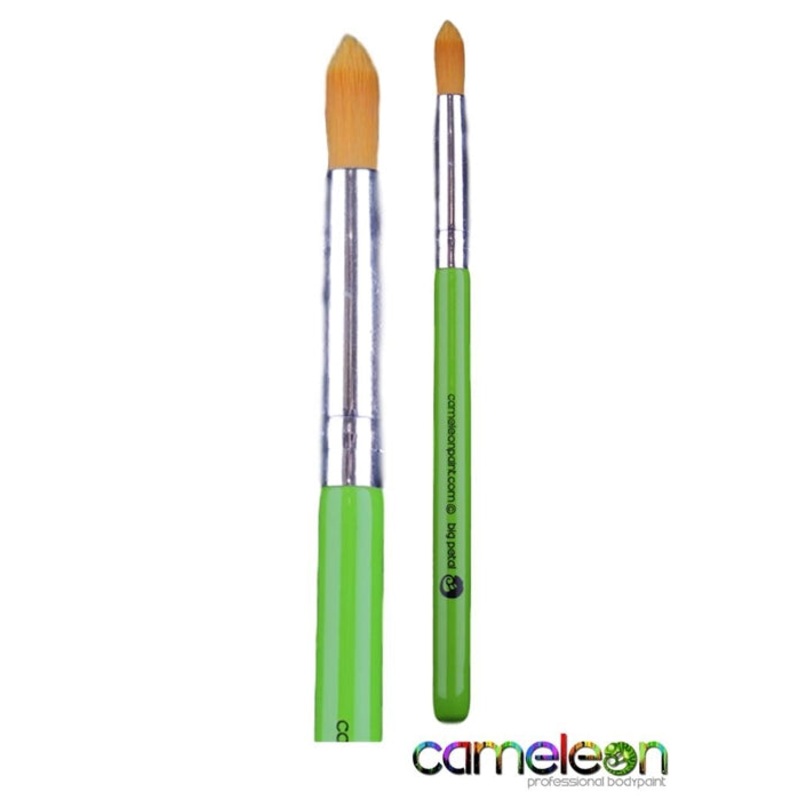 Cameleon Face Painting Brush – Big Petal Brush  (short green handle) – DISCONTINUED