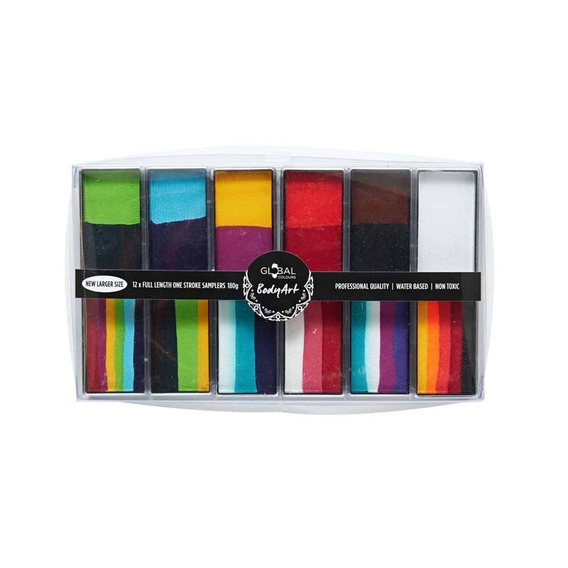 Global Body Art | One Stroke Face Painting Sampler Palette – Carnival – 12 x 15gm