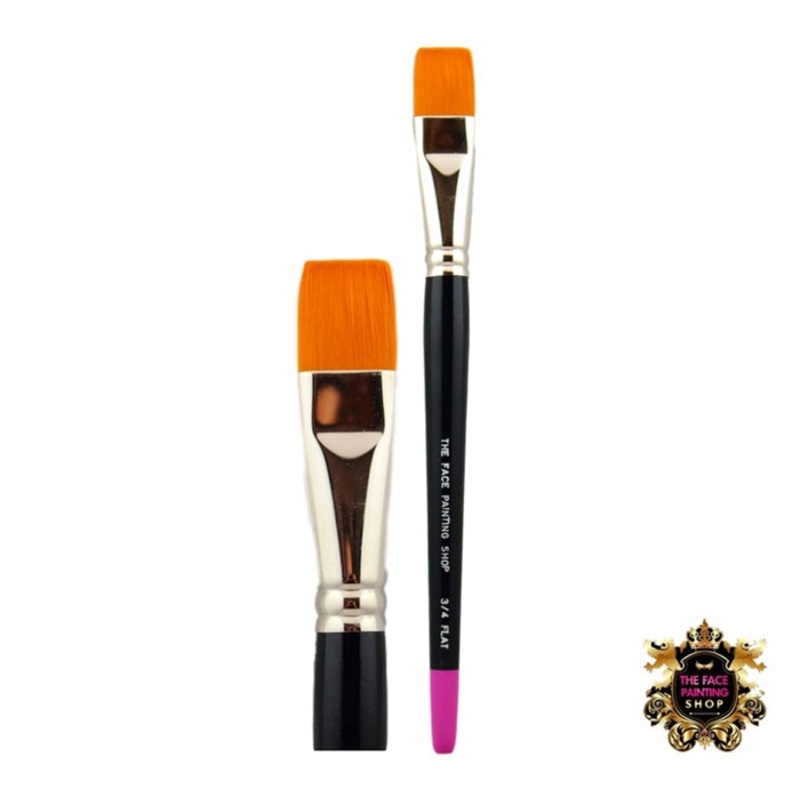 The Face Painting Shop Brush – (LONG Bristles) 3/4 Flat