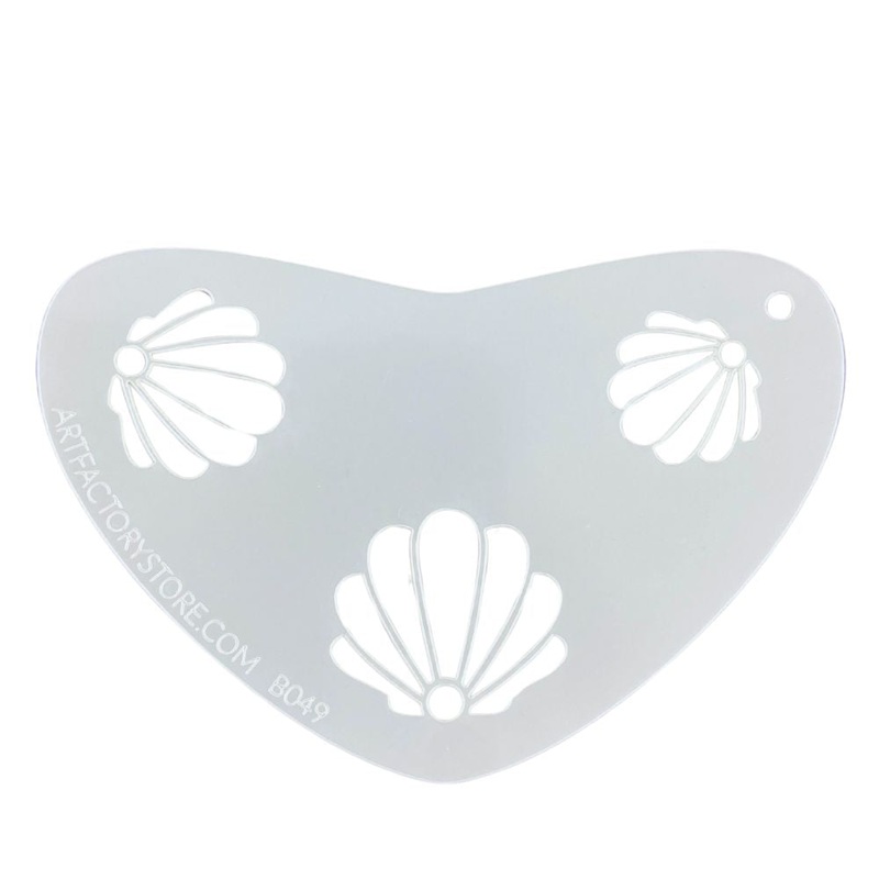 Art Factory | Boomerang Face Painting Stencil – Mermaid Clamshell (B049)