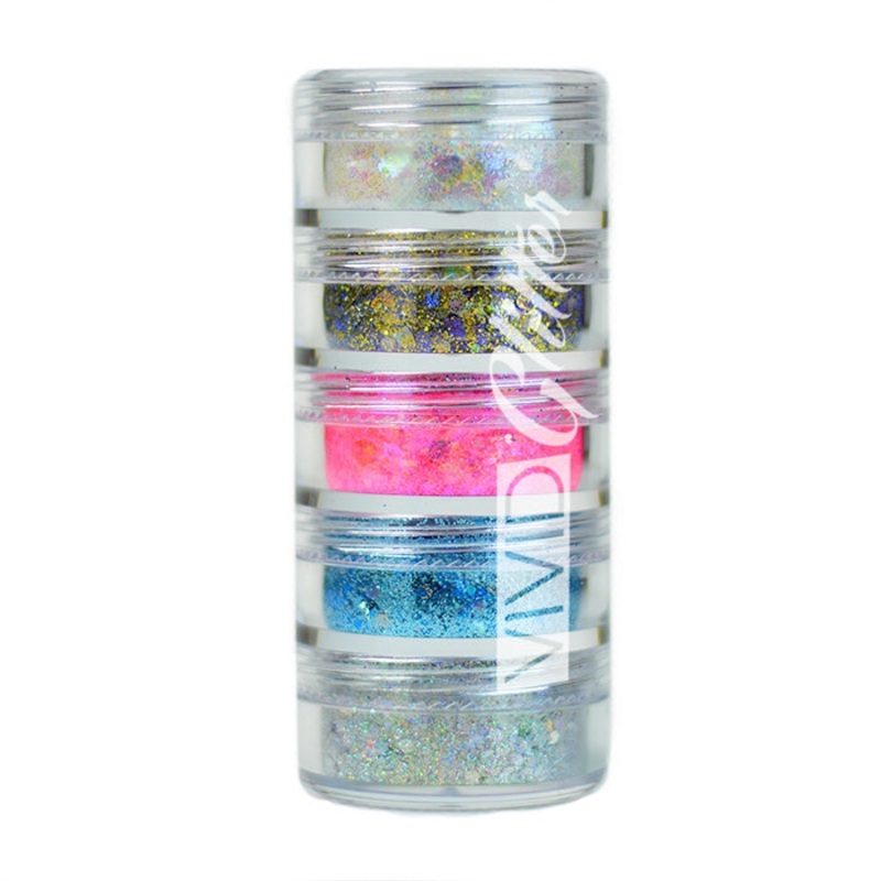 VIVID Glitter | Loose Chunky Hair and Body Glitter | Small PURITY Stack (Set of 5 x 7.5gr Jars)
