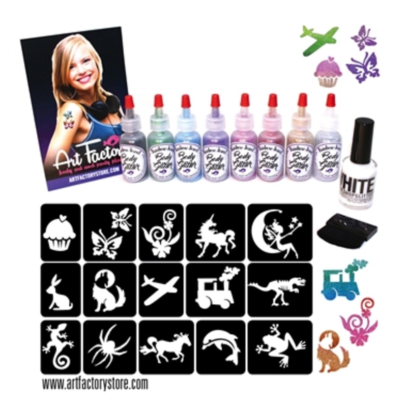 Art Factory | CELEBRATION Glitter Tattoo Kit with 60 Stencils