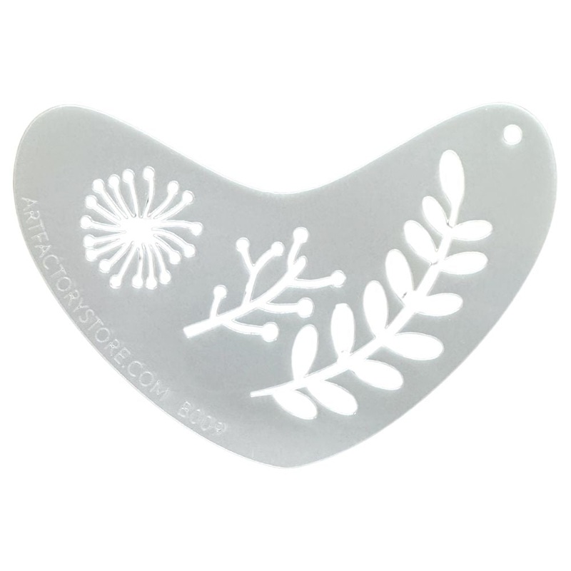 Art Factory – Boomerang Face Painting Stencil – Boho Leaves (B009)