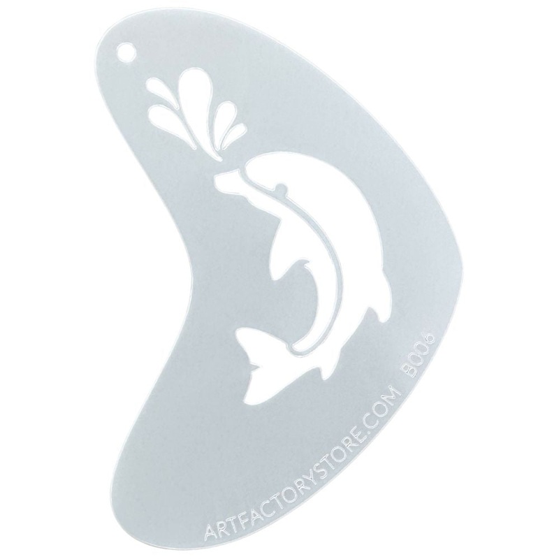 Art Factory | Boomerang Face Painting Stencil – Dolphin (B006)