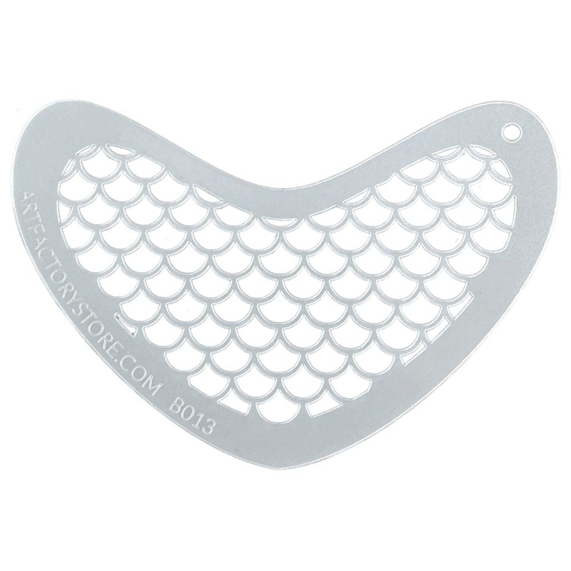 Art Factory | Boomerang Face Painting Stencil – Mermaid Scales (B013)