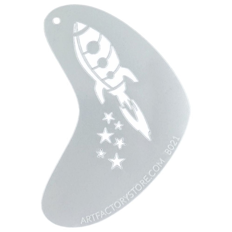 Art Factory | Boomerang Face Painting Stencil – Rocket (B021)