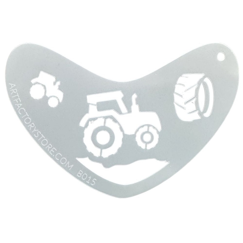 Art Factory | Boomerang Face Painting Stencil – Tractor (B015)