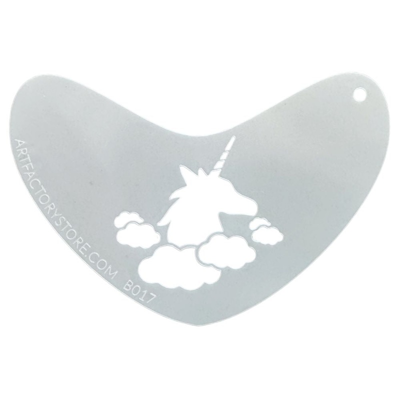 Art Factory – Boomerang Face Painting Stencil – Unicorn in the Clouds (B017)