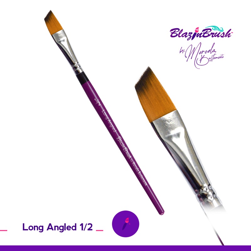 Blazin Face Painting Brush by Marcela Bustamante – 1/2 Long Angle