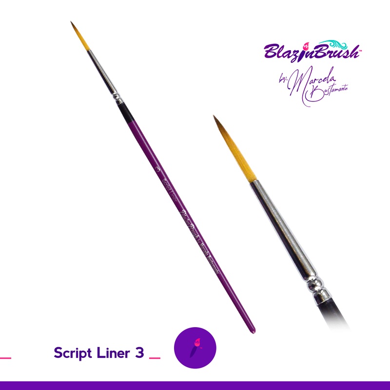 Blazin Face Painting Brush by Marcela Bustamante – Script Liner #3
