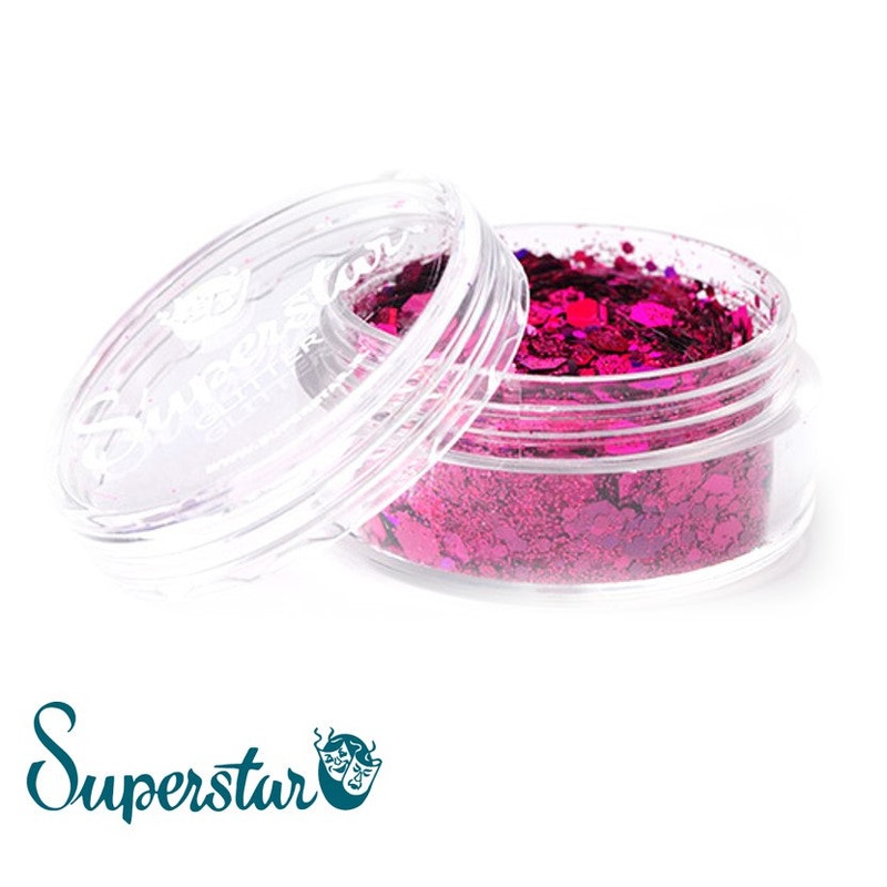 Superstar | Loose Chunky Glitter – Laser Pink (8ml Jar)