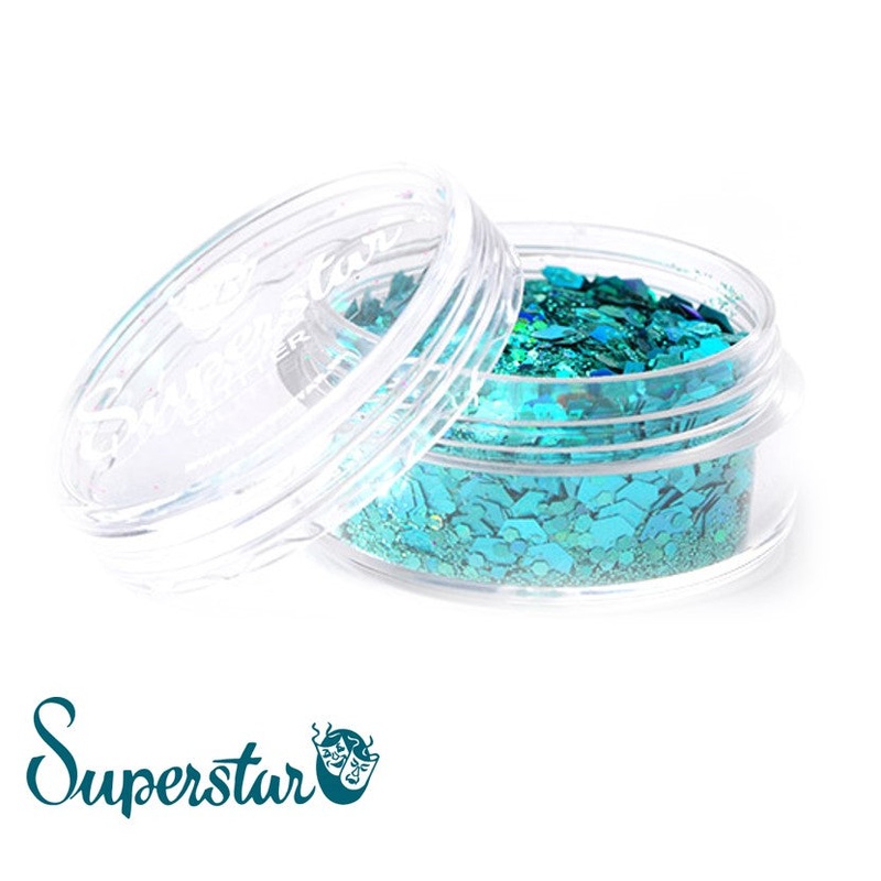 Superstar | Loose Chunky Glitter – Laser Turquoise (8ml Jar)