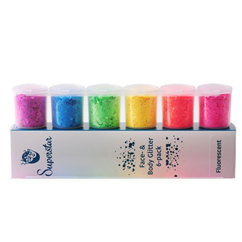 Superstar | Loose CHUNKY Glitter Mix Set 98970 –  CHUNKY FLUORESCENT Six Pack (130ml)