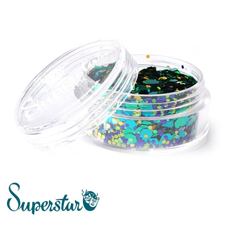 Superstar | LOOSE Chunky Glitter – PEACOCK (8ml Jar)
