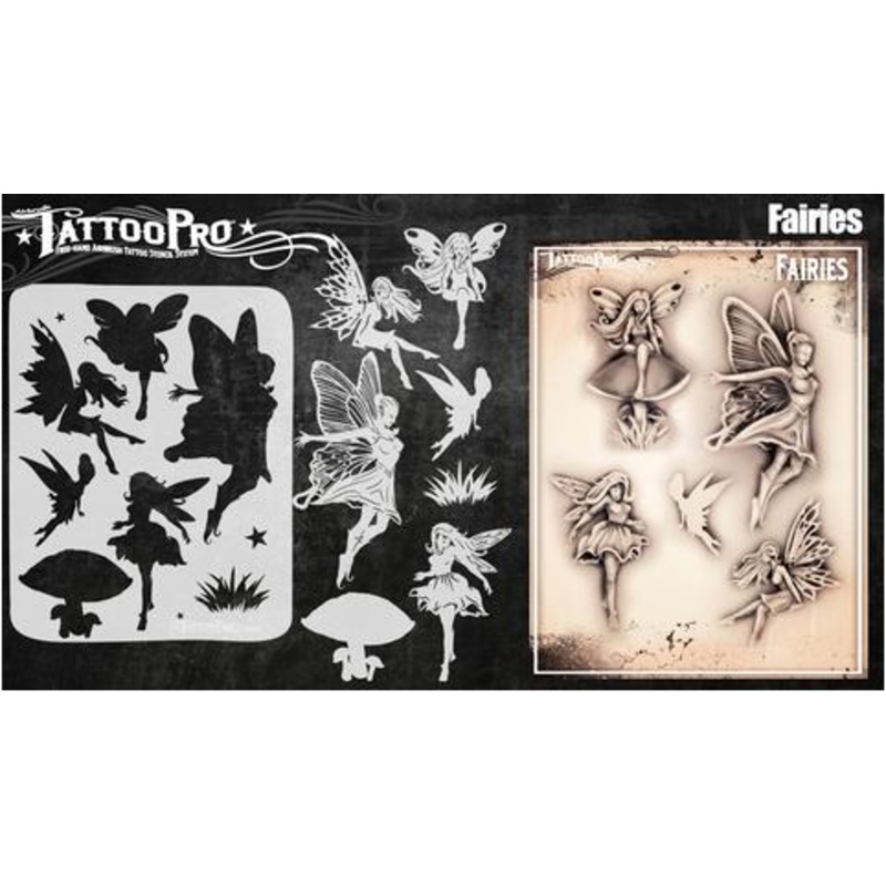 Tattoo Pro 157 | Air Brush Body Painting Stencil – Fairies