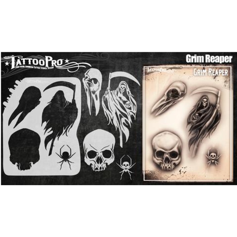 Tattoo Pro 159 | Air Brush Body Painting Stencil – Grim Reaper