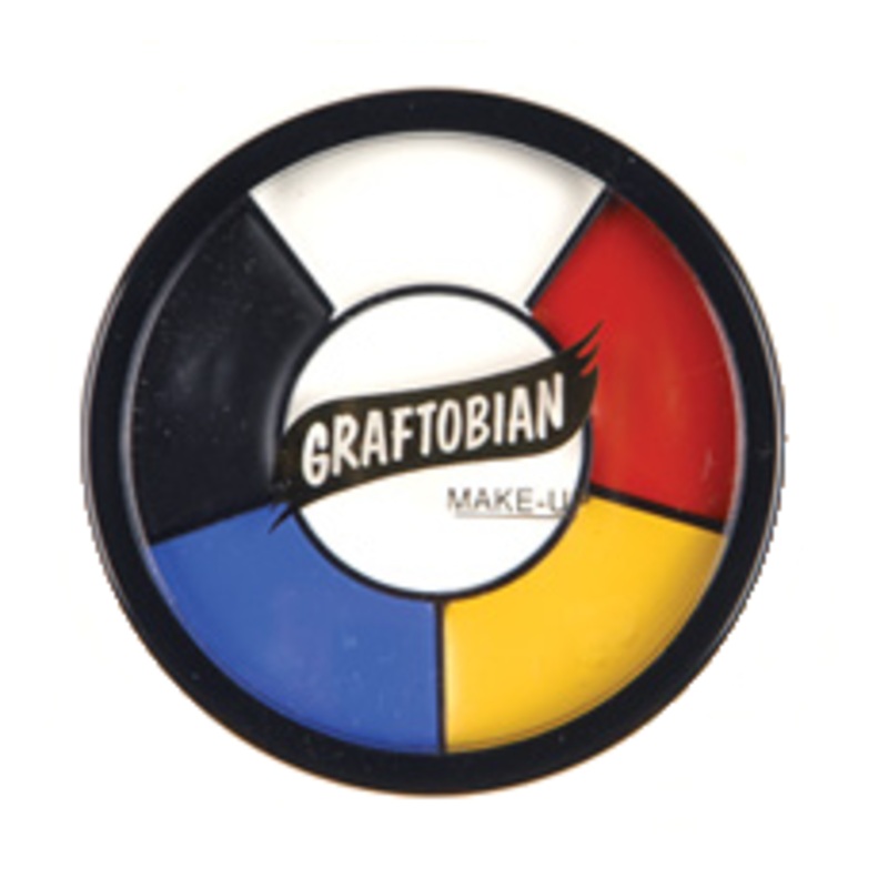Graftobian Make Up Kit – Clown Kit with Sponge, Brush, Pencil, Powder, and Nose