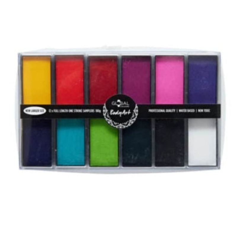 Global Colours | All You Need Body Art Palette (12 Colors – 15 gram samplers)