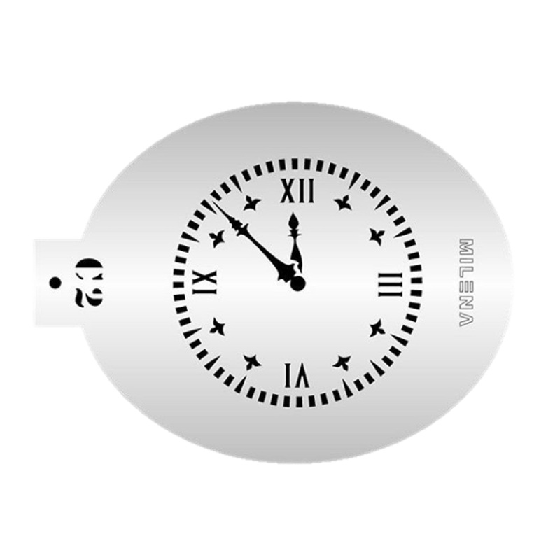 MILENA STENCILS | Face Painting Stencil –  (Clock)  C2