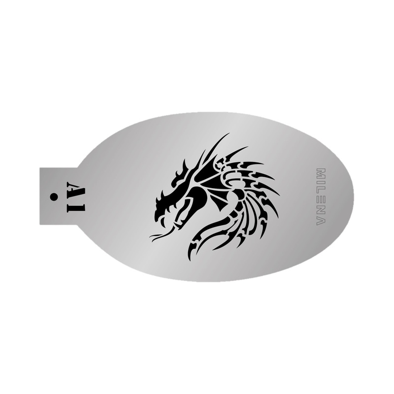 MILENA STENCILS | Face Painting Stencil –  (Fierce Dragon Head)  A1