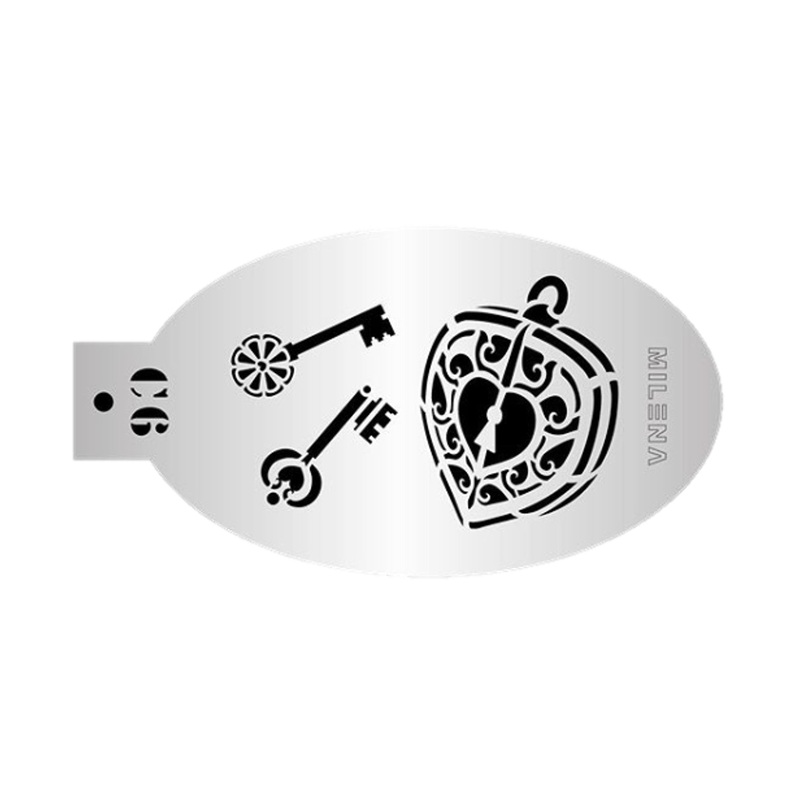 MILENA STENCILS | Face Painting Stencil –  (Key & Locket)  C6