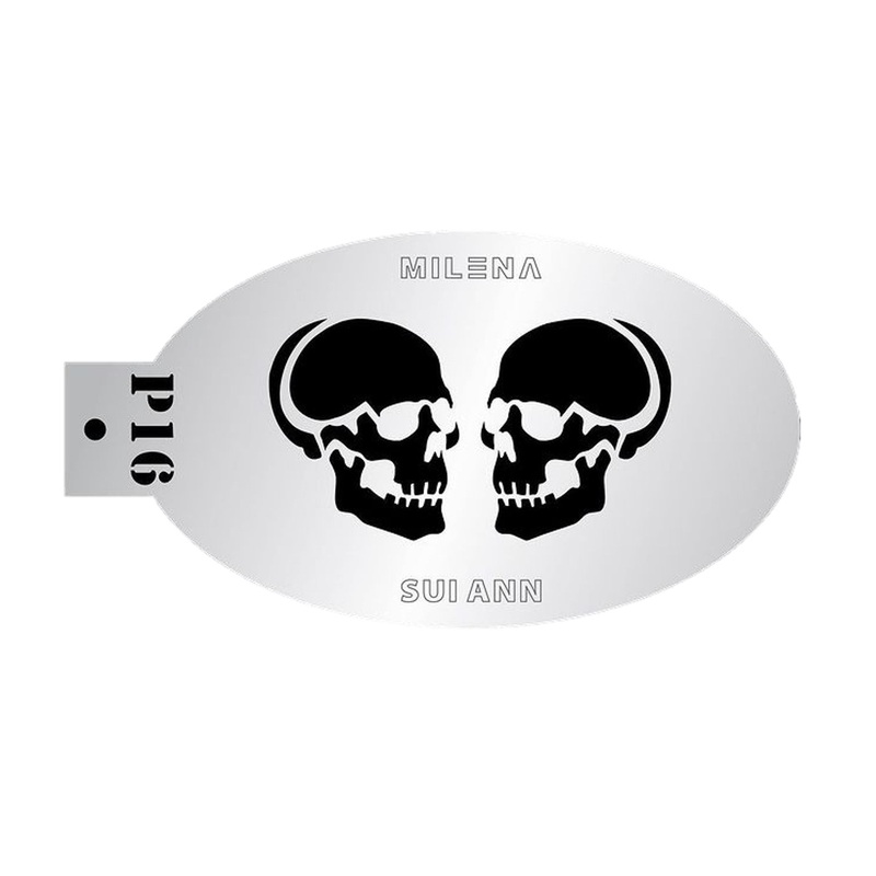 MILENA STENCILS | Face Painting Stencil –  (Pair of Skulls)  P16